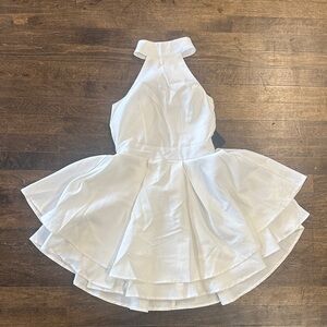 NWT Lulu’s White High Neck Halter Mini Dress